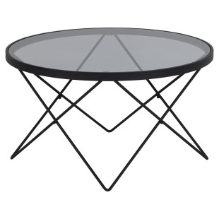 Stolik szklany Actona Cuxton 80cm - Szkło dymione, czarny