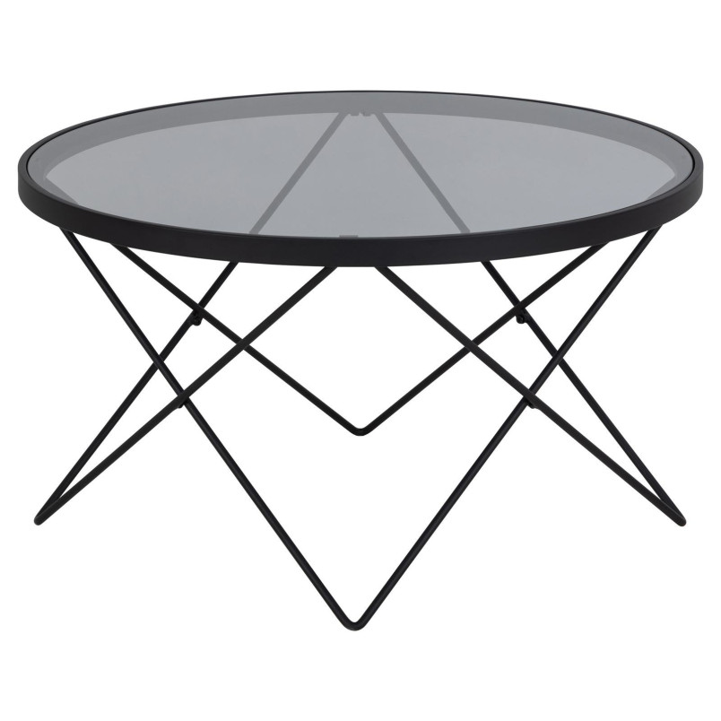 Stolik szklany Actona Cuxton 80cm - Szkło dymione, czarny