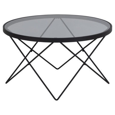 Stolik szklany Actona Cuxton 80cm - Szkło dymione, czarny