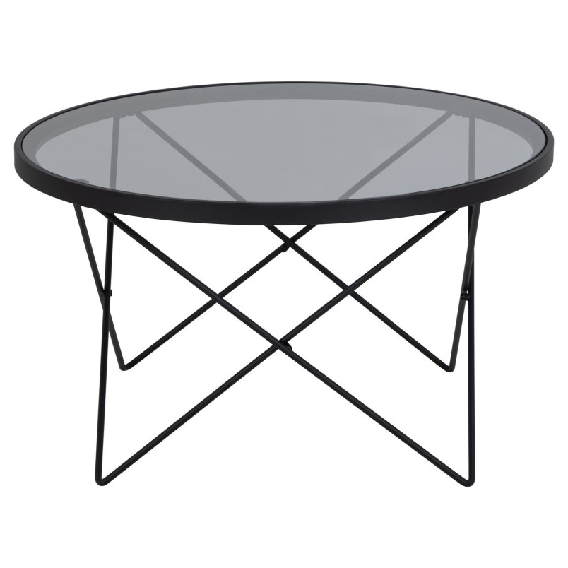 Stolik szklany Actona Cuxton 80cm - Szkło dymione, czarny
