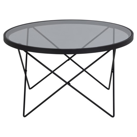 Stolik szklany Actona Cuxton 80cm - Szkło dymione, czarny