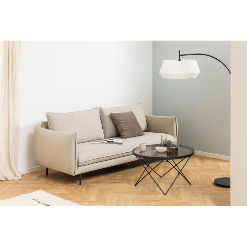 Stolik szklany Actona Cuxton 80cm - Szkło dymione, czarny