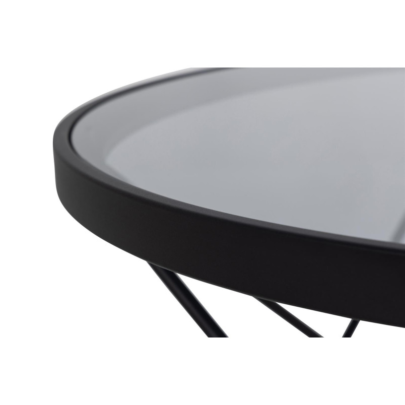 Stolik szklany Actona Cuxton 80cm - Szkło dymione, czarny