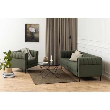 Stolik szklany Actona Cuxton 80cm - Szkło dymione, czarny