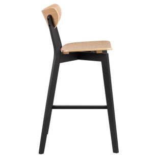 Krzesło barowe Actona Roxby | Drewno, Czarny | H77cm