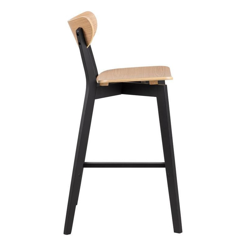 Krzesło barowe Actona Roxby | Drewno, Czarny | H77cm