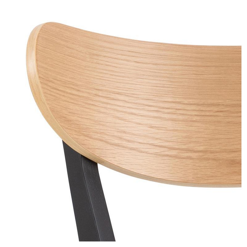 Krzesło barowe Actona Roxby | Drewno, Czarny | H77cm