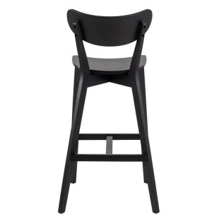 Krzesło barowe drewniane Roxby Actona | Czarny, H77cm