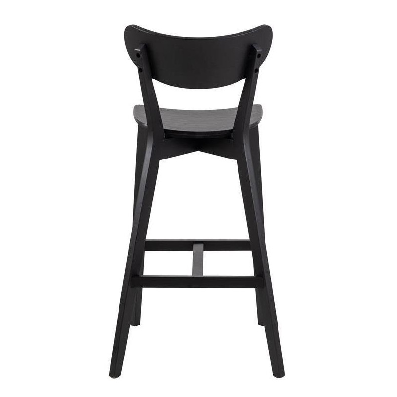 Krzesło barowe drewniane Roxby Actona | Czarny, H77cm