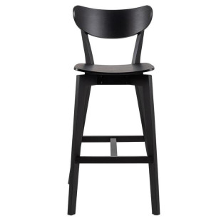 Krzesło barowe drewniane Roxby Actona | Czarny, H77cm