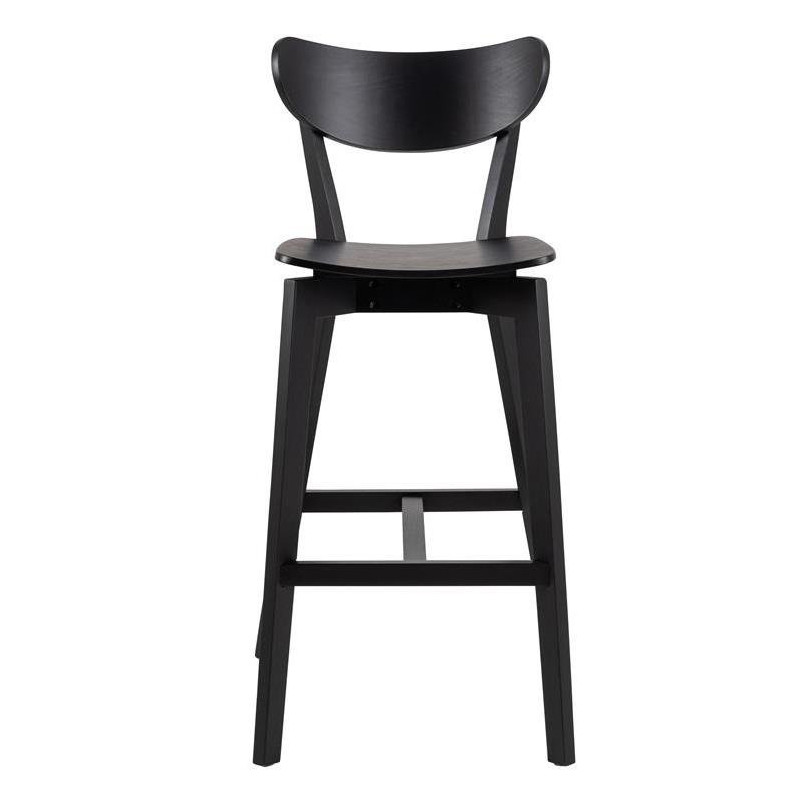 Krzesło barowe drewniane Roxby Actona | Czarny, H77cm