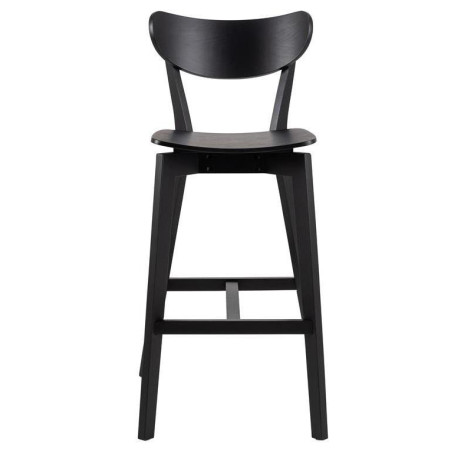 Krzesło barowe drewniane Roxby Actona | Czarny, H77cm