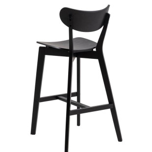 Krzesło barowe drewniane Roxby Actona | Czarny, H77cm