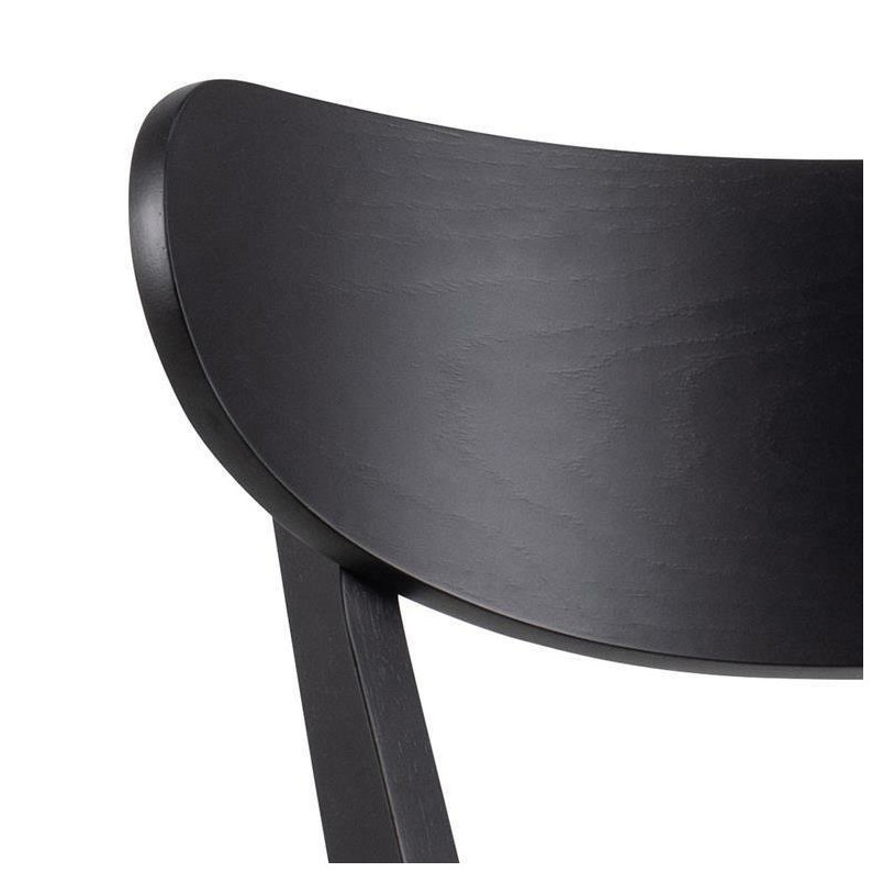 Krzesło barowe drewniane Roxby Actona | Czarny, H77cm