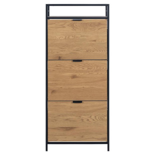 Szafka na buty Actona Seaford | 56x129cm | Dąb Dziki/Czarny
