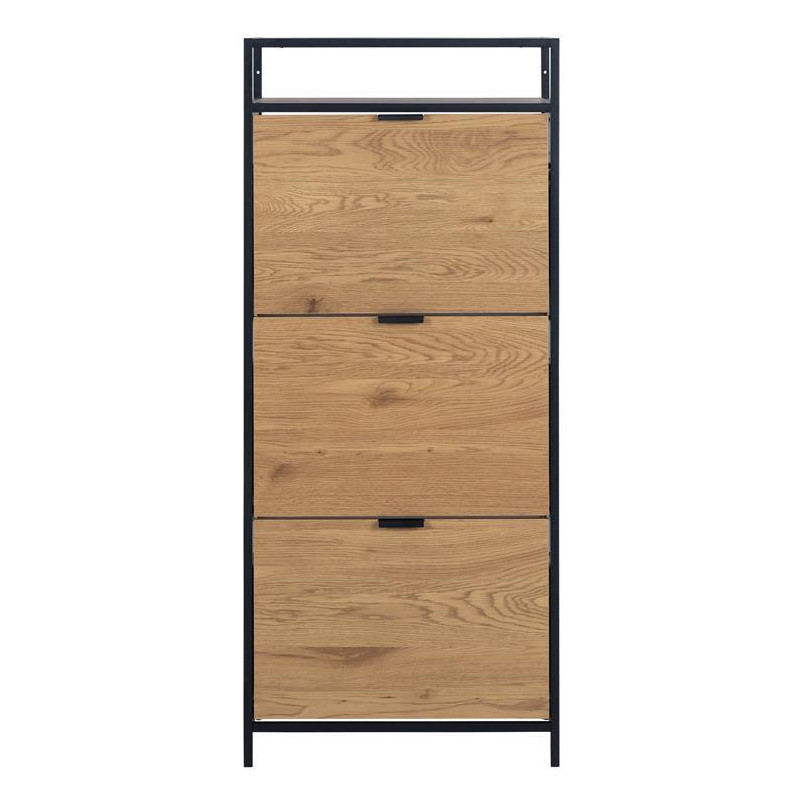 Szafka na buty Actona Seaford | 56x129cm | Dąb Dziki/Czarny