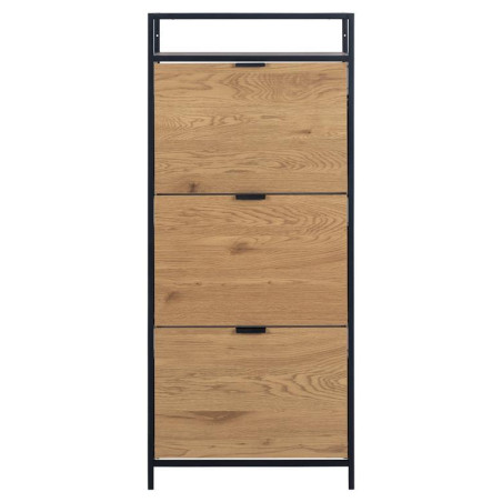 Szafka na buty Actona Seaford | 56x129cm | Dąb Dziki/Czarny