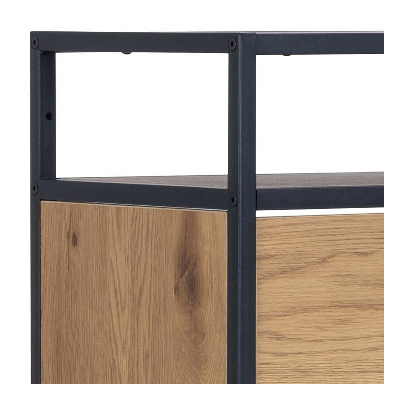 Szafka na buty Actona Seaford | 56x129cm | Dąb Dziki/Czarny