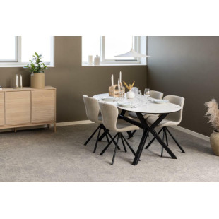 Krzesło Actona Batilda: Beżowe, obrotowe, nowoczesny design
