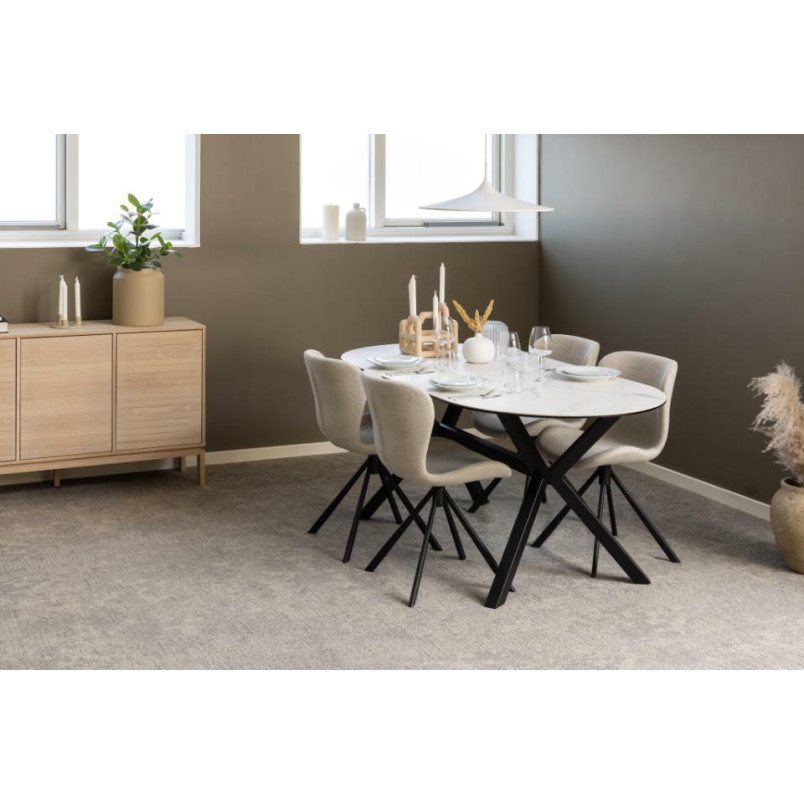 Krzesło Actona Batilda: Beżowe, obrotowe, nowoczesny design