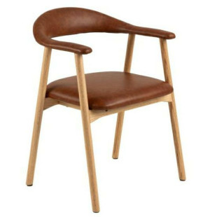 Krzesło Actona Addi PU - Drewno Dąb, Eko Skóra | Elegancki Design