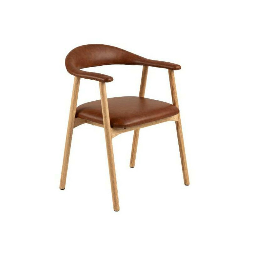 Krzesło Actona Addi PU - Drewno Dąb, Eko Skóra | Elegancki Design