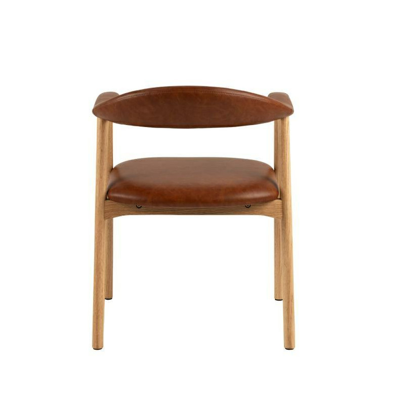 Krzesło Actona Addi PU - Drewno Dąb, Eko Skóra | Elegancki Design
