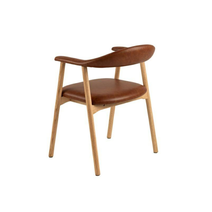 Krzesło Actona Addi PU - Drewno Dąb, Eko Skóra | Elegancki Design