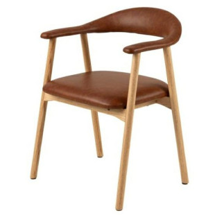 Krzesło Actona Addi PU - Drewno Dąb, Eko Skóra | Elegancki Design
