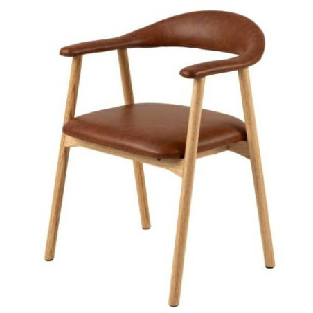 Krzesło Actona Addi PU - Drewno Dąb, Eko Skóra | Elegancki Design