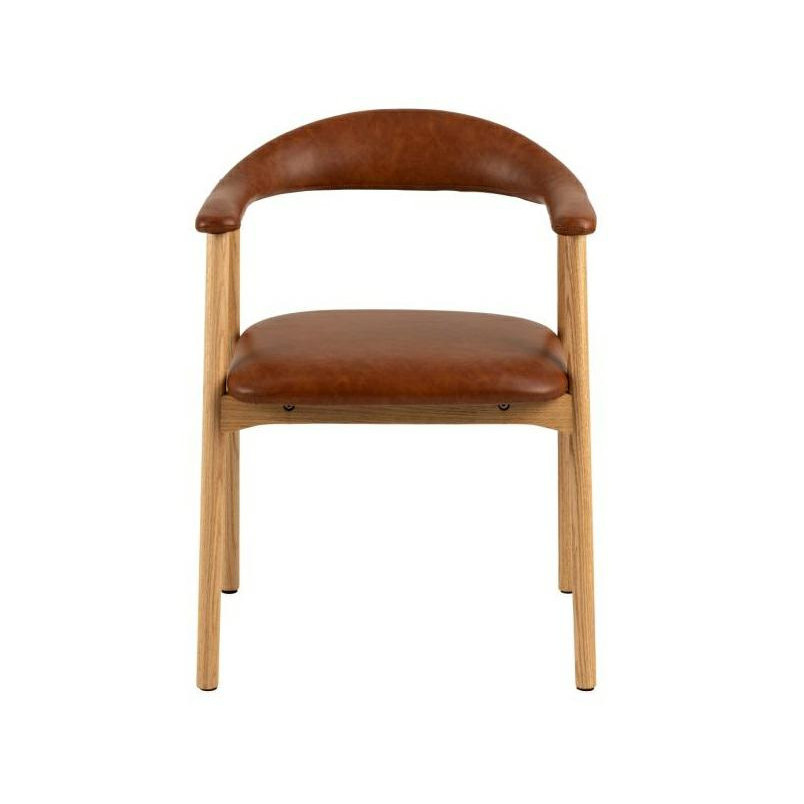 Krzesło Actona Addi PU - Drewno Dąb, Eko Skóra | Elegancki Design