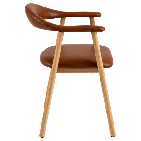 Krzesło Actona Addi PU - Drewno Dąb, Eko Skóra | Elegancki Design