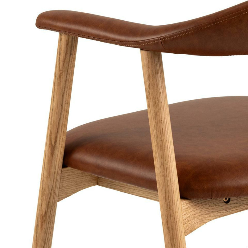 Krzesło Actona Addi PU - Drewno Dąb, Eko Skóra | Elegancki Design