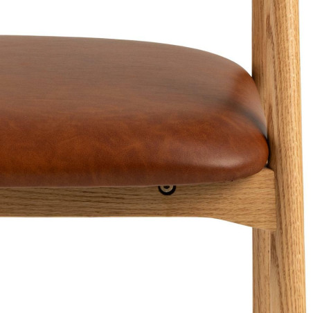 Krzesło Actona Addi PU - Drewno Dąb, Eko Skóra | Elegancki Design