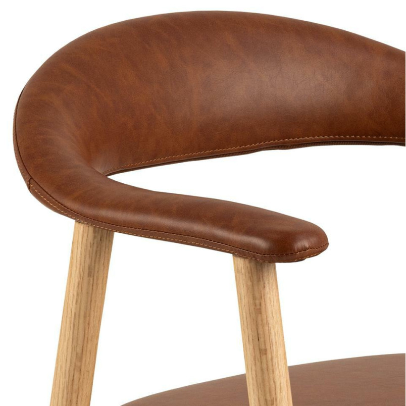 Krzesło Actona Addi PU - Drewno Dąb, Eko Skóra | Elegancki Design