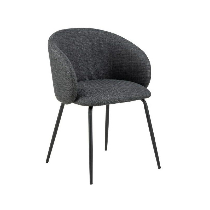 Eleanor Actona: Szare krzesło tapicerowane z tkaniny Basel | Skandynawski Design