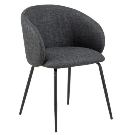 Eleanor Actona: Szare krzesło tapicerowane z tkaniny Basel | Skandynawski Design