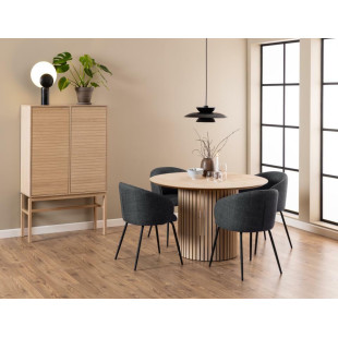 Eleanor Actona: Szare krzesło tapicerowane z tkaniny Basel | Skandynawski Design