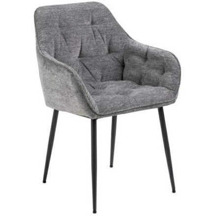 Krzesło Actona Brooke: Pikowane, antracytowe | Elegancki design