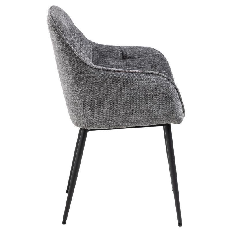 Krzesło Actona Brooke: Pikowane, antracytowe | Elegancki design