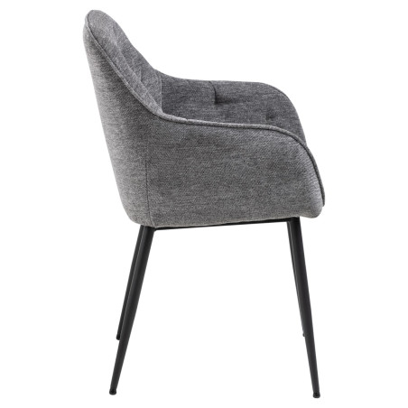 Krzesło Actona Brooke: Pikowane, antracytowe | Elegancki design