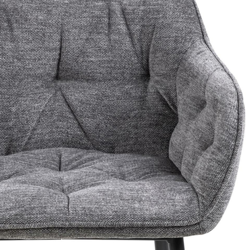Krzesło Actona Brooke: Pikowane, antracytowe | Elegancki design