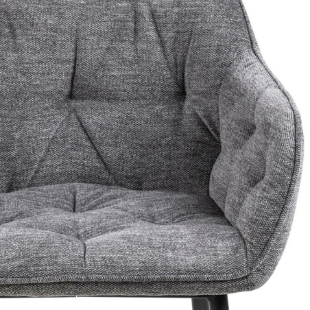 Krzesło Actona Brooke: Pikowane, antracytowe | Elegancki design