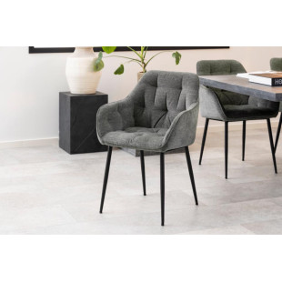 Krzesło Actona Brooke: Pikowane, antracytowe | Elegancki design