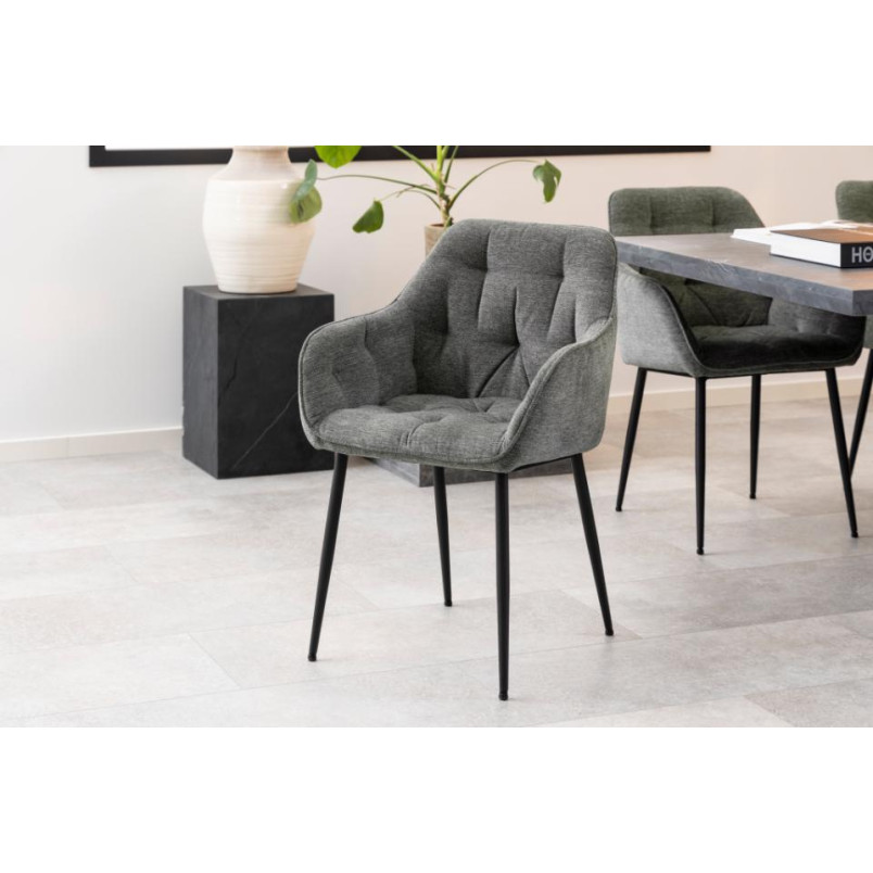 Krzesło Actona Brooke: Pikowane, antracytowe | Elegancki design