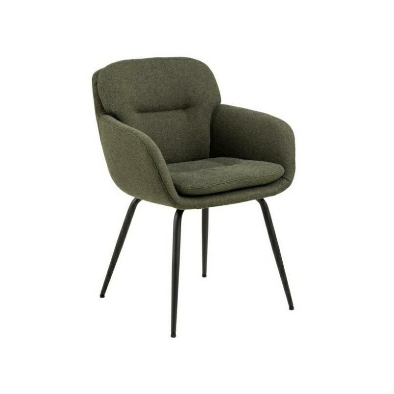 Krzesło fotelowe Dora Actona - zielone, czarne nogi | Komfortowy design