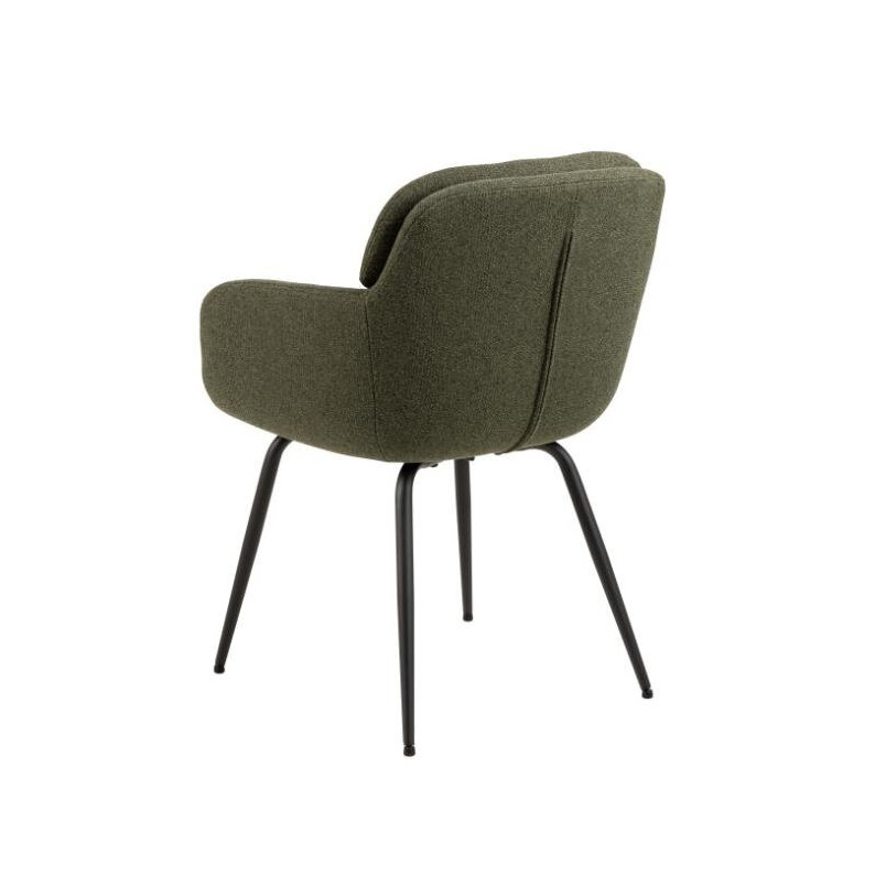 Krzesło fotelowe Dora Actona - zielone, czarne nogi | Komfortowy design