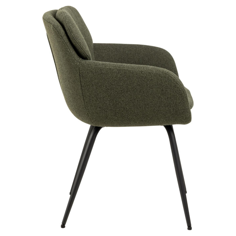 Krzesło fotelowe Dora Actona - zielone, czarne nogi | Komfortowy design