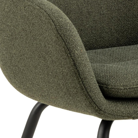 Krzesło fotelowe Dora Actona - zielone, czarne nogi | Komfortowy design