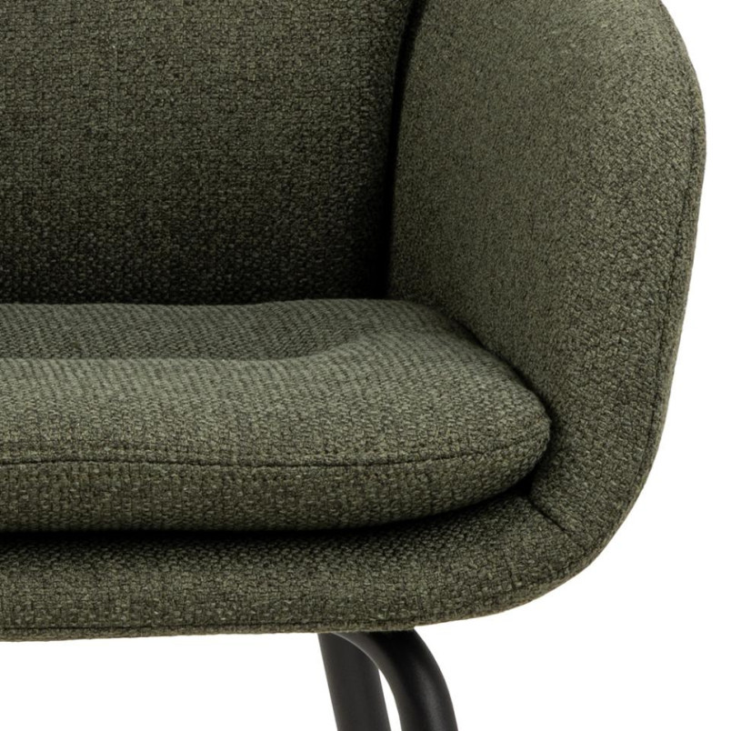 Krzesło fotelowe Dora Actona - zielone, czarne nogi | Komfortowy design